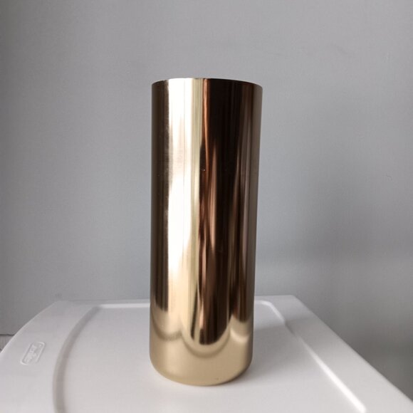 Gold Cylinder Metal Vase 10" H 4" W Lightweight Threshold Holiday Metallic Decor - Picture 6 of 6